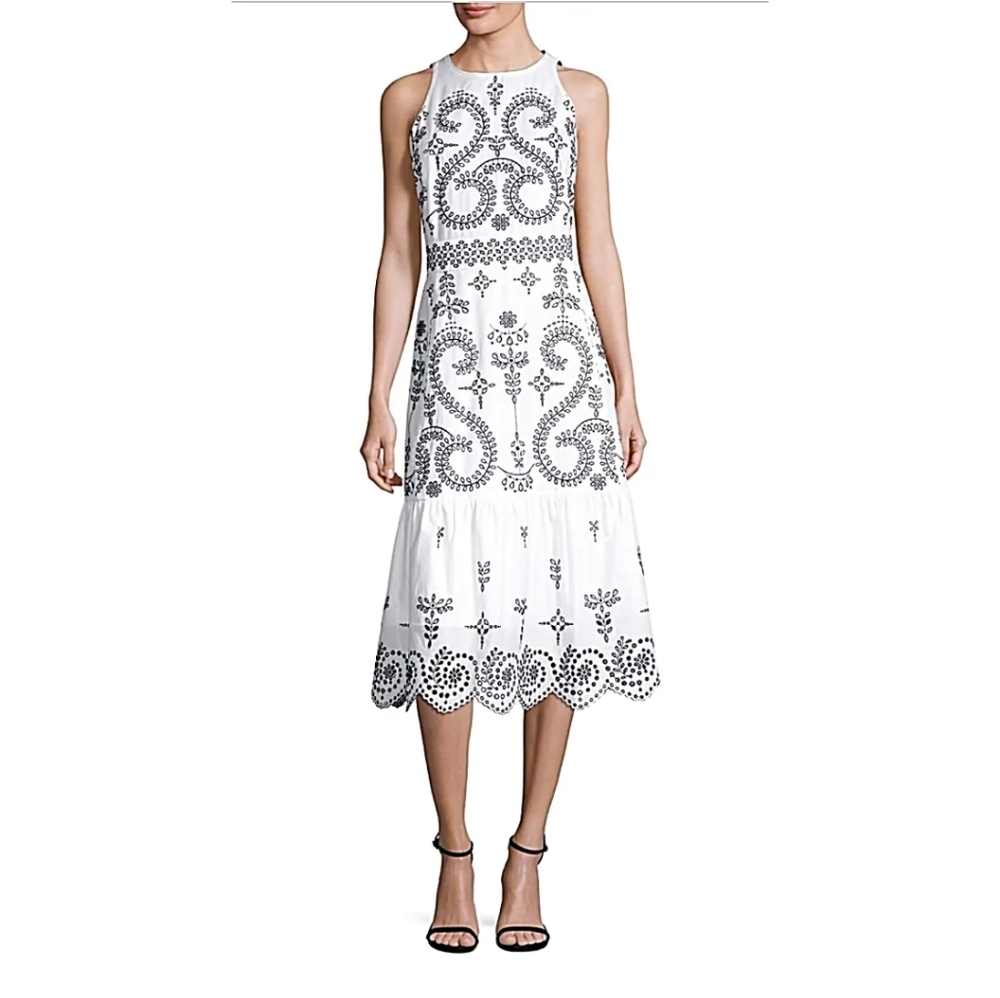 tory burch embroidered midi dress Embroidered Cotton Dress: Women's Designer Dresses